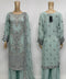 HP13 - 3 Piece mint Embroidered shirt with Embroidered crinkle Duppata and embroidered raw silk plazo