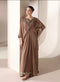 AK001- Brown Chiffon Kaftan
