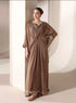 AK001- Brown Chiffon Kaftan