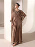 AK001- Brown Chiffon Kaftan