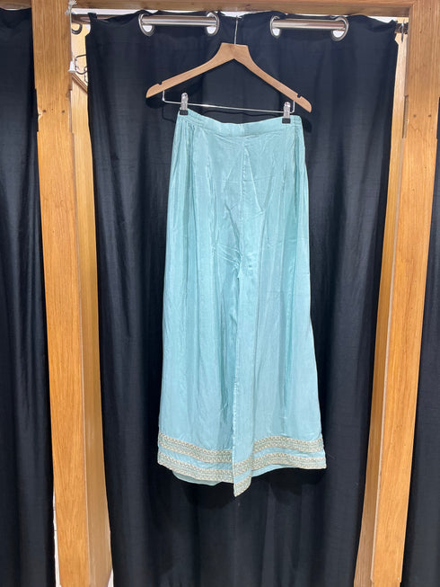 HP008 - 3 Piece embroidered Shirt with embroidered Dupatta and Plazo trouser