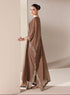 AK001- Brown Chiffon Kaftan