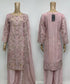 HP10 - 3 piece embroidered shirt and Duppatta with embroidered raw silk trousers