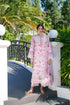 HC009 - Pink floral print 3 piece stitched Chikankari Summer Collection