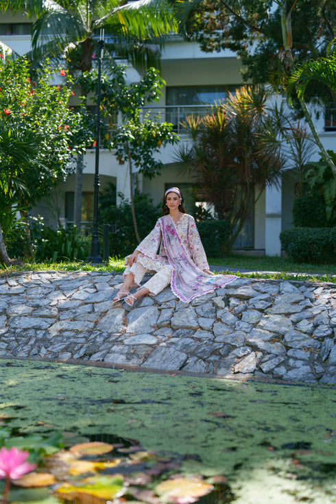 HC008 - Blush pink 3 piece stitched Chikankari Summer Collection