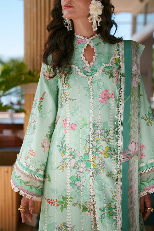 HC10 - Mint green 3 piece stitched Chikankari Summer Collection