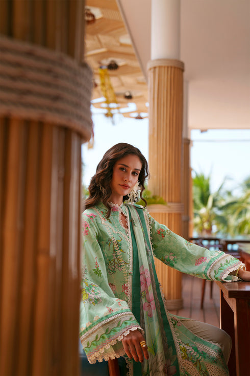 HC10 - Mint green 3 piece stitched Chikankari Summer Collection