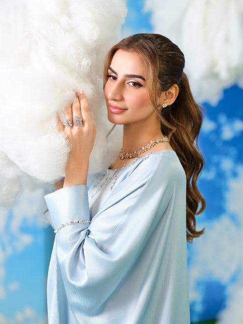 HP16 - Sky Blue Kaftan style with plazo