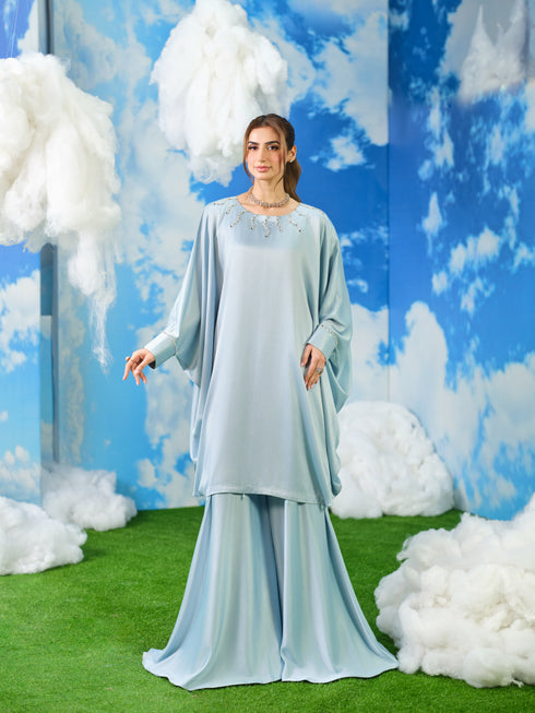 HP16 - Sky Blue Kaftan style with plazo