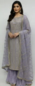 HP15 - 3 Piece bamber crinkle shirt with Embroidered crinkle Duppata and crushed raw silk trouser