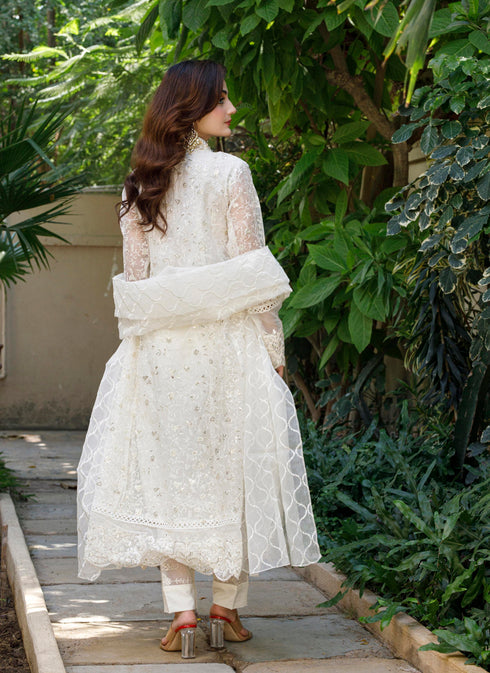HP001 - White Kameez with dress style